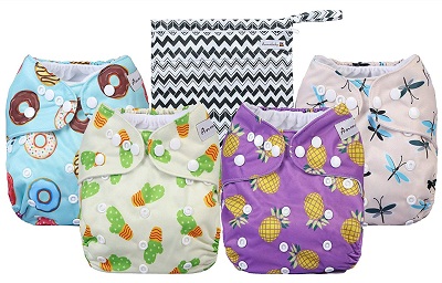 “Anmababy” Cloth Diapers 4 Pack Adjustable Size