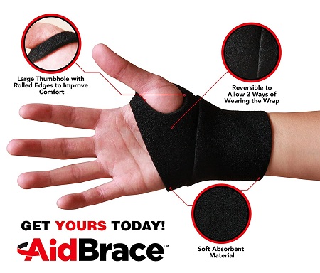 AidBrace Wrist Support Wrap Carpal Tunnel Brace