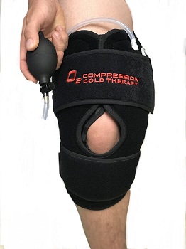 O2 Cold Therapy Knee Wrap with Ice Pack and Air Compression Wrap