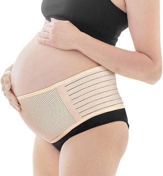 Maternity Belt, Lower Back, and Pelvic Support - Belly Band for Pregnancy, Nude by Babo Care