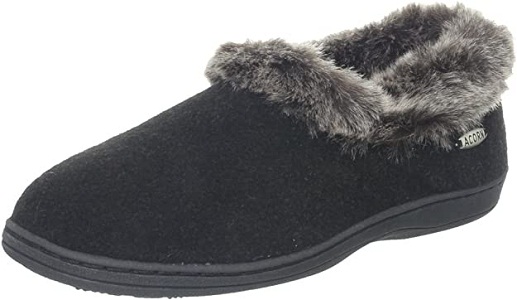 Acorn Women's Chinchilla Collar Slippers With Arch Support 