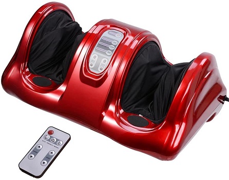 AW Shiatsu Foot Massager Kneading and Rolling Leg Calf Ankle with Remote Control