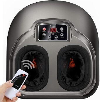 Arealer Foot Massager Machine with Heat, Shiatsu Foot Massagers with Remote Control & LCD Display