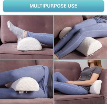 Half Moon Bolster Semi-Roll Pillow - Ankle and Knee Support - Leg Elevation