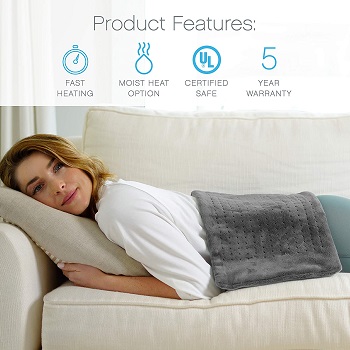 Pure Enrichment Pure Relief XL - Electric Heating Pad for Back Pain and Cramps