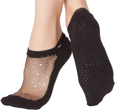 Star Women's Glitter Non Slip Grip Socks