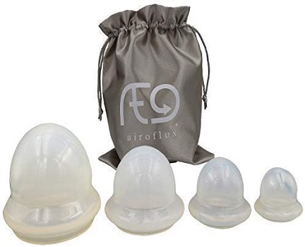 Airoflux 4 Piece Silicone Cupping Set Used by Professionals
