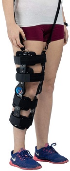 Hinged ROM Knee Brace With Strap