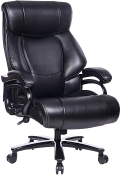 REFICCER High Back Big & Tall 400lb Leather Office Chair