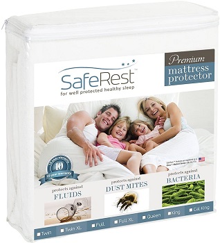 SafeRest Full Size Premium Hypoallergenic Waterproof Bed Sheet Protector