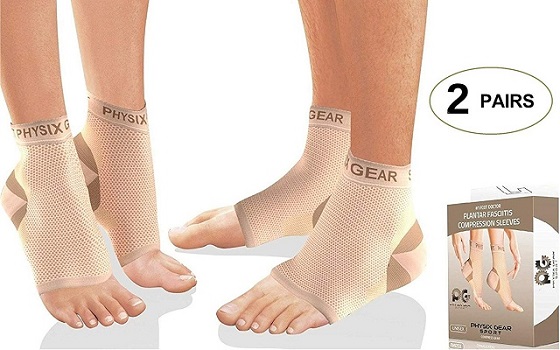 Physix Gear Compression Plantar Fasciitis Socks with Arch Support