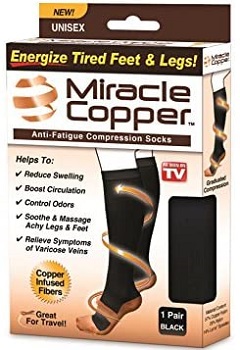 Miracle Copper MCSLXL Anti-Fatigue Compression Socks