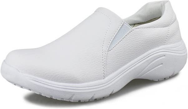 white leather nursing shoes