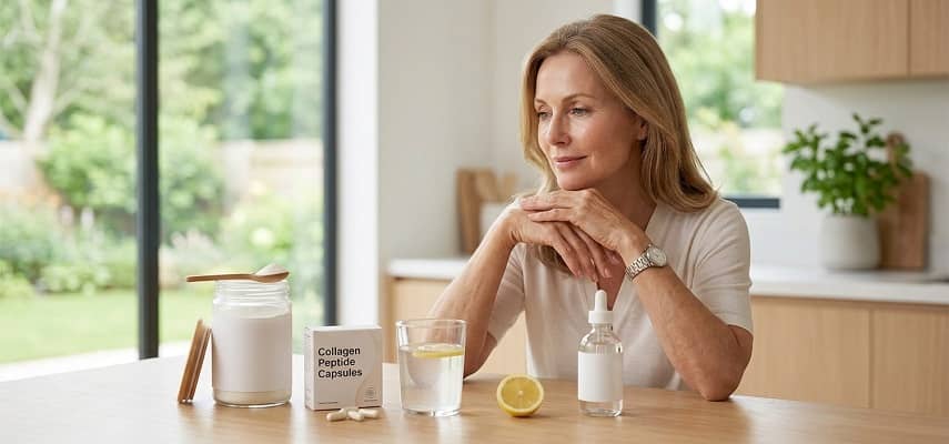 Best Collagen Supplement For Sagging Skin: Clean, High-End Editorial Featured Image.